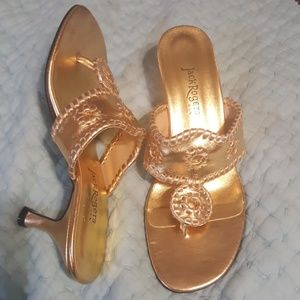 Jack Rogers Gold Heels